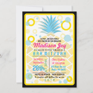 TROPISCHE ANANAS Bat Mitzvah Uitnodiging