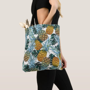 Tropische Ananas & Bladeren Exotisch Eiland Tote Bag