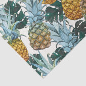 Tropische Ananas & Bladeren Exotisch Verjaardagsfe Tissuepapier (Detail)