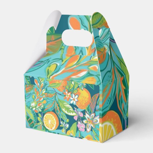 Tropische Ananas Blau Favor Doos Bedankdoosjes (Achterkant)