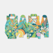 Tropische Ananas Blau Favor Doos Bedankdoosjes (Uitgevouwen)