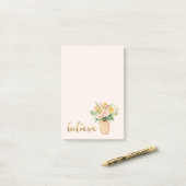 Tropische Ananas Bloem Goud Geloof Citaat Post-it® Notes (Op bureau)