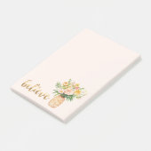 Tropische Ananas Bloem Goud Geloof Citaat Post-it® Notes (Schuin)