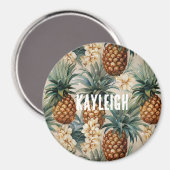 Tropische Ananas Bloem Magneet (Voorkant / Achterkant)