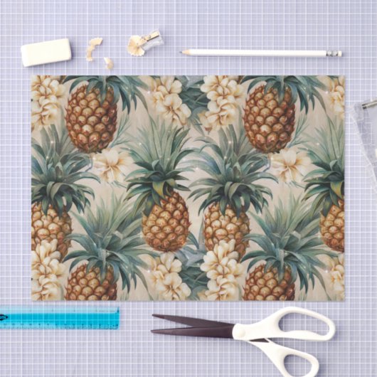 Tropische Ananas Bloemachtige Trouw  Tissuepapier (Craft)
