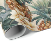 Tropische Ananas Bloemen Bruiloft Cadeaupapier (Rol Hoek)