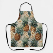 Tropische Ananas Bloemen Bruiloft  Schort (Voorkant)