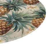 Tropische Ananas Bloemen Bruiloft Snijplank (Hoek)