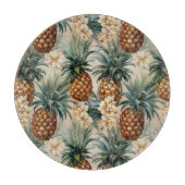 Tropische Ananas Bloemen Bruiloft Snijplank (Voorkant)