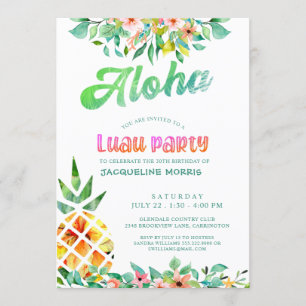 Tropische Ananas Bloemen Luau 30ste verjaardag Kaart