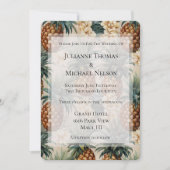 Tropische ananas Bloemen Romantische bruiloft Kaart (Voorkant)