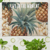 Tropische Ananas Bloemen Theedoek (Gevouwen)