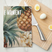 Tropische Ananas Bloemen Theedoek (Quarter Fold)