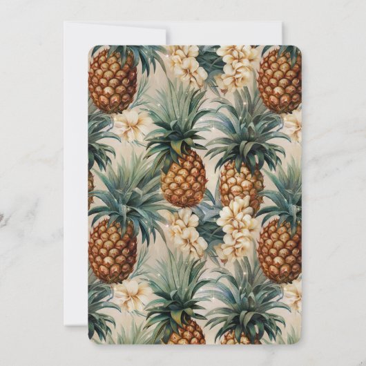 Tropische ananas Bloemen Verjaardag Kaart (Achterkant)