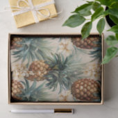 Tropische Ananas Bloemige Trouw  Tissuepapier (Geschenk)