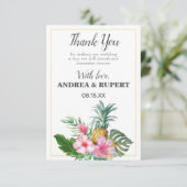 Tropische Ananas Bloemstuk Verlovingsfeest Bedankkaart (Staand voorkant)