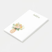 Tropische Ananas Blush Gele Bloem Post-it® Notes (Schuin)