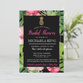 Tropische Ananas Bruids Douche Uitnodiging, Luau Kaart (Staand voorkant)