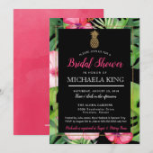 Tropische Ananas Bruids Douche Uitnodiging, Luau Kaart (Voorkant / Achterkant)