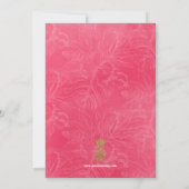 Tropische Ananas Bruids Douche Uitnodiging, Pinks Kaart (Achterkant)