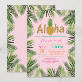 Tropische Ananas Bruidsborrel Uitnodiging (Voorkant / Achterkant)