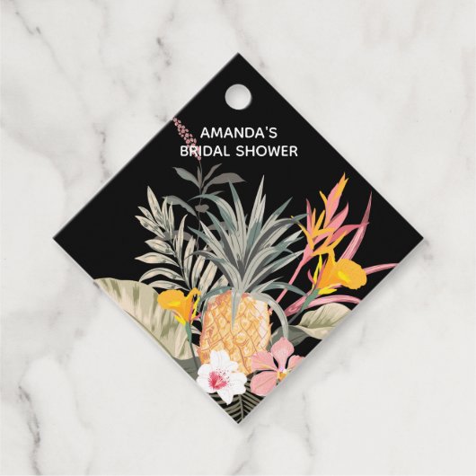 Tropische Ananas Bruiloft Feest Bedankjes Labels (Voorkant)