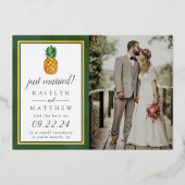 Tropische ananas bruiloft foto Aankondiging Echt (Voorkant)