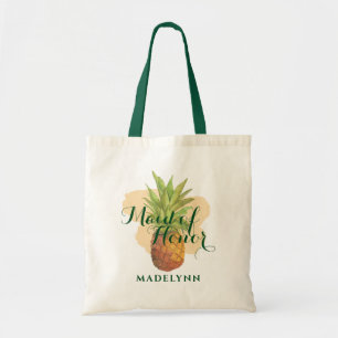 Tropische ananas bruiloft Maid of Honor Tote Bag