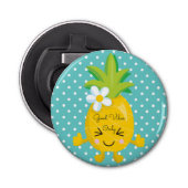 tropische  ananas button flesopener (Voorkant)