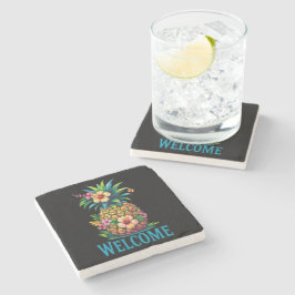 Tropische Ananas Cocktail Servet Welkom Stenen Onderzetter