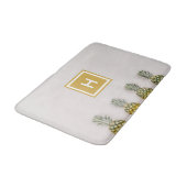 Tropische Ananas Custom Gold Monogram Badmat (Gekanteld)