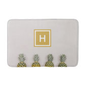 Tropische Ananas Custom Gold Monogram Badmat (Voorkant)