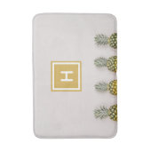 Tropische Ananas Custom Gold Monogram Badmat (Voorkant Verticaal)