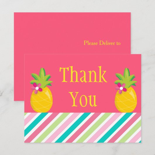 Tropische ananas dank je wel briefkaart (Voorkant / Achterkant)