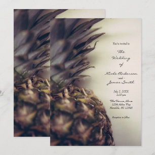 Tropische Ananas Elegant Eiland Strand Bruiloft Kaart
