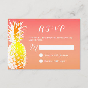 Tropische Ananas Elegante Bruiloft RSVP