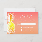 Tropische Ananas Elegante Bruiloft RSVP (Voorkant)