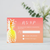 Tropische Ananas Elegante Bruiloft RSVP (Staand voorkant)