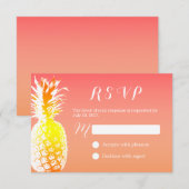 Tropische Ananas Elegante Bruiloft RSVP (Voorkant / Achterkant)