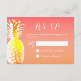 Tropische Ananas Elegante Bruiloft RSVP Kaartje