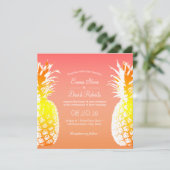 Tropische ananas Elegante bruiloft uitnodigingen (Staand voorkant)
