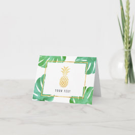 Tropische ananas en bladeren bedankkaart