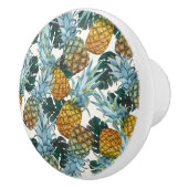 Tropische ananas en bladeren Exotic Island Oerwoud Keramische Knop (Rechts)