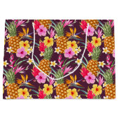 Tropische ananas en bloem groot cadeauzakje (Voorkant)