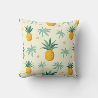Tropische ananas en boom patroon ontwerp kussen