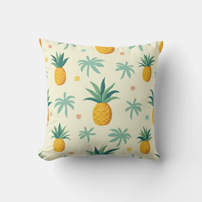 Tropische ananas en boom patroon ontwerp kussen (Voorkant)