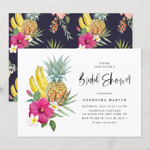 Tropische ananas en Hibiscus Vrijgezellenfeest Kaart