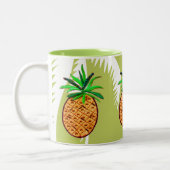 Tropische ananas- en palmhulzen tweekleurige koffiemok (Links)