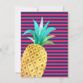 Tropische Ananas Flamingo Roze Goud Aloha Kaart (Achterkant)