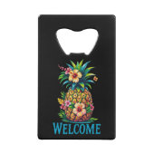 Tropische ananas flesopener Welkom Creditkaart Flessenopener (Achterkant)